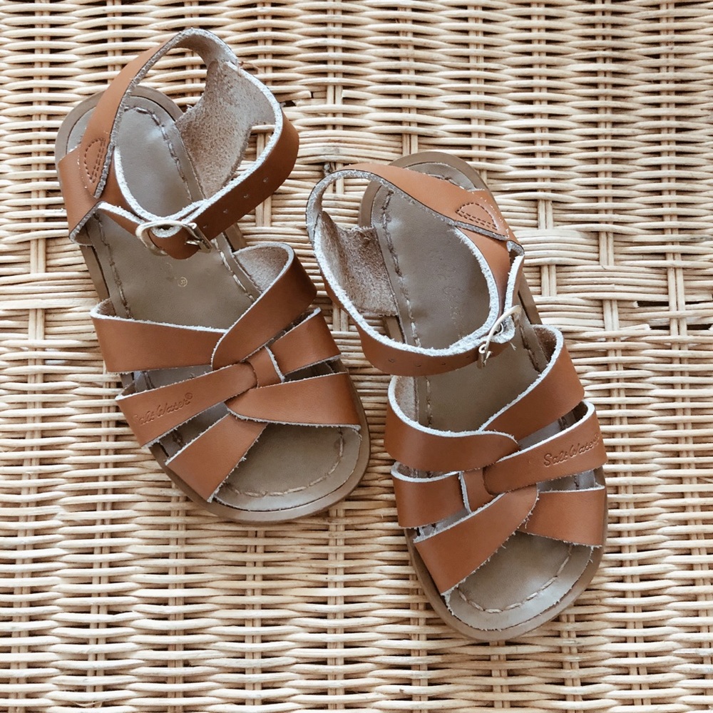 Saltwater Sandals Tan Size 9 TODDLER
